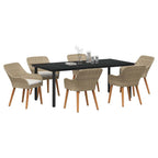 Garten Essgruppe mit Kissen 7 pcs Beige Poly-Rattan