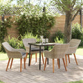 Garten Essgruppe mit Kissen 5 pcs Hellgrau Poly-Rattan