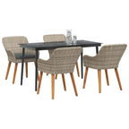 Garten Essgruppe mit Kissen 5 pcs Hellgrau Poly-Rattan