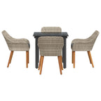 Garten Essgruppe mit Kissen 5 pcs Hellgrau Poly-Rattan