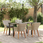 Garten Essgruppe mit Kissen 5 pcs Hellgrau Poly-Rattan