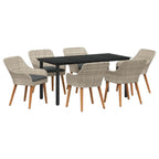 Garten Essgruppe mit Kissen 7 pcs Hellgrau Poly-Rattan