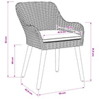Garten Essgruppe mit Kissen 7 pcs Hellgrau Poly-Rattan