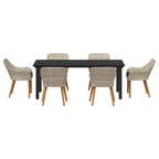 Garten Essgruppe mit Kissen 7 pcs Hellgrau Poly-Rattan