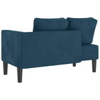 Chaiselongue mit Kissen Blau Samt