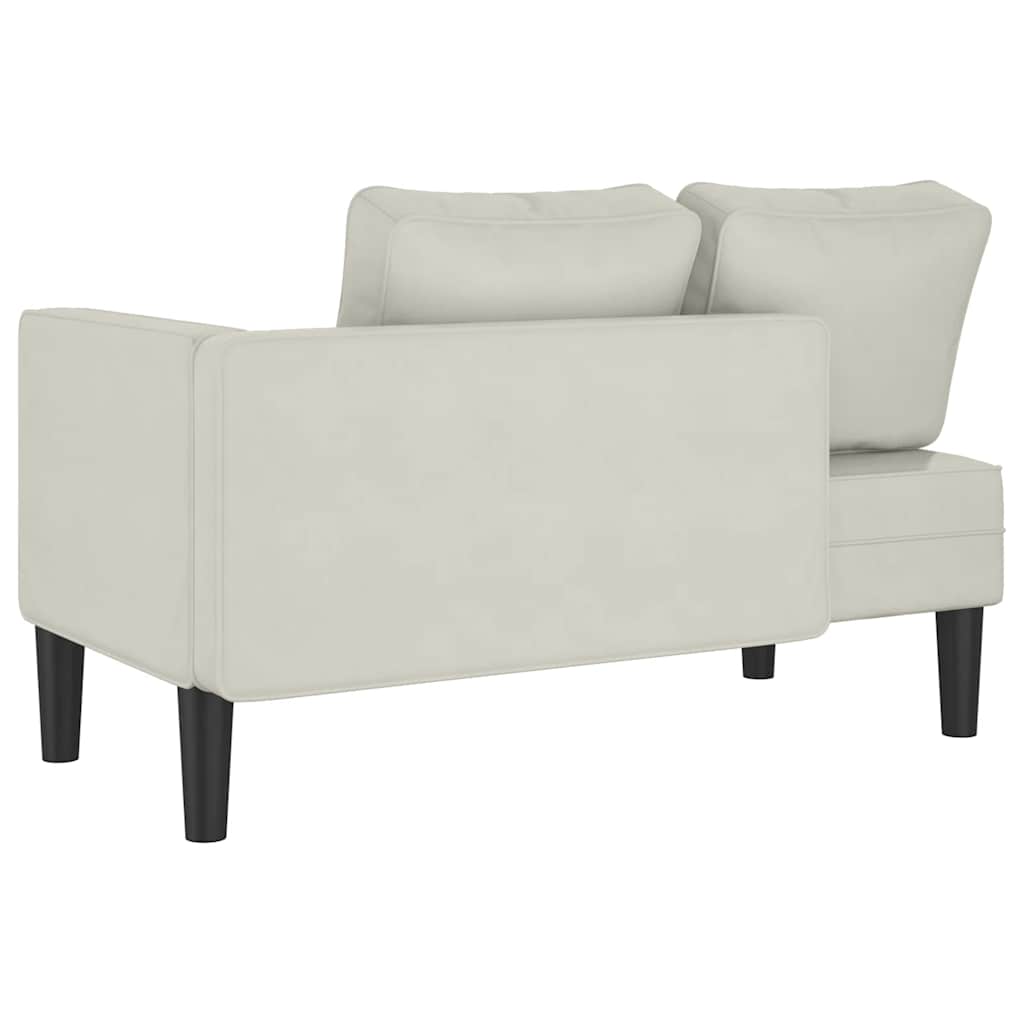 Chaiselongue mit Kissen Creme Samt