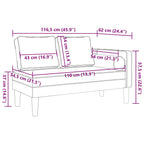 Chaiselongue mit Kissen Creme Samt