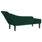 Chaiselongue mit Kissen Dunkelgrün Samt