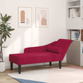 Chaiselongue mit Kissen Weinrot Samt