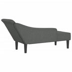 Chaiselongue mit Kissen Dunkelgrau Stoff