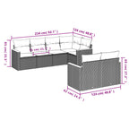 7-tlg. Garten-Sofagarnitur mit Kissen Beige Poly Rattan