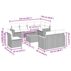 9-tlg. Garten-Sofagarnitur mit Kissen Schwarz Poly Rattan