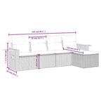 5-tlg. Garten-Sofagarnitur mit Kissen Beige Poly Rattan