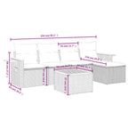 6-tlg. Garten-Sofagarnitur mit Kissen Beige Poly Rattan