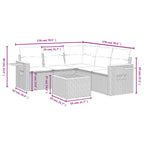 6-tlg. Garten-Sofagarnitur mit Kissen Grau Poly Rattan