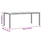 9-tlg. Garten-Essgruppe mit Kissen Grau Poly Rattan