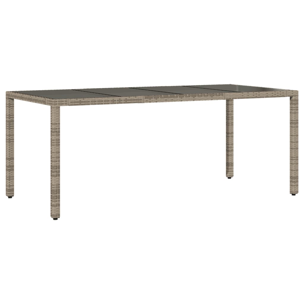 9-tlg. Garten-Essgruppe mit Kissen Grau Poly Rattan