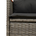 7-tlg. Garten-Essgruppe mit Kissen Grau Poly Rattan
