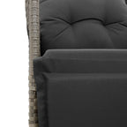 9-tlg. Garten-Essgruppe mit Kissen Grau Poly Rattan