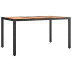 7-tlg. Garten-Bistro-Set mit Kissen Schwarz Poly Rattan