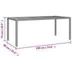9-tlg. Garten-Bistro-Set mit Kissen Schwarz Poly Rattan