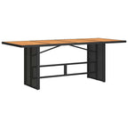9-tlg. Garten-Bistro-Set mit Kissen Schwarz Poly Rattan