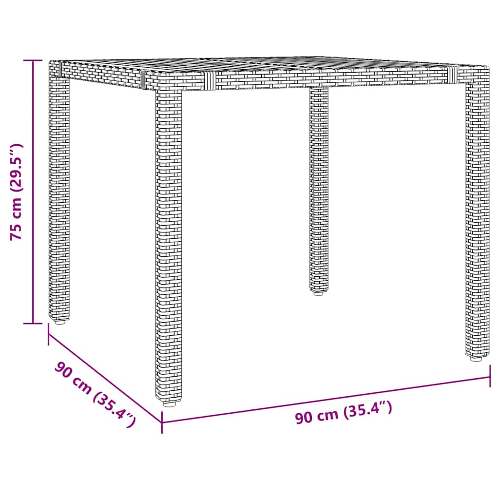 3-tlg. Garten-Bistro-Set mit Kissen Grau Poly Rattan