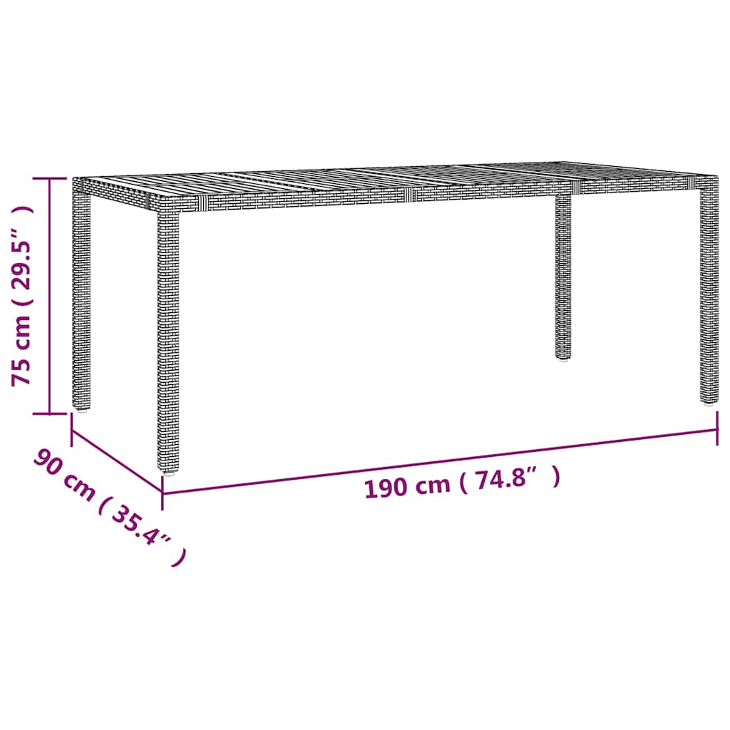 7-tlg. Garten-Bistro-Set mit Kissen Grau Poly Rattan