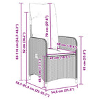 9-tlg. Garten-Bistro-Set mit Kissen Braun Poly Rattan