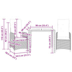 3-tlg. Garten-Bistro-Set mit Kissen Beige Poly Rattan