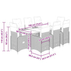 9-tlg. Garten-Bistro-Set mit Kissen Beige Poly Rattan