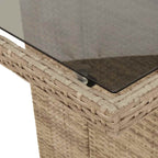 9-tlg. Garten-Bistro-Set mit Kissen Braun Poly Rattan