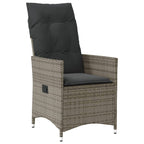 11-tlg. Garten-Bistro-Set mit Kissen Grau Poly Rattan