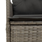 11-tlg. Garten-Bistro-Set mit Kissen Grau Poly Rattan