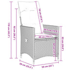 9-tlg. Garten-Bistro-Set mit Kissen Beige Poly Rattan