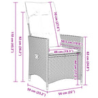 11-tlg. Garten-Bistro-Set mit Kissen Beige Poly Rattan
