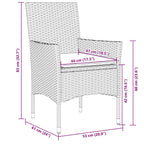 9-tlg. Garten-Essgruppe mit Kissen Beige Poly Rattan Glas