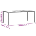 9-tlg. Garten-Essgruppe mit Kissen Beige Poly Rattan Glas