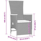 9-tlg. Garten-Essgruppe mit Kissen Schwarz Poly Rattan