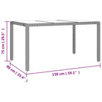 7-tlg. Garten-Essgruppe mit Kissen Beige Poly Rattan