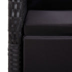 7-tlg. Garten-Essgruppe mit Kissen Schwarz Poly Rattan