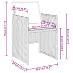 9-teiliges Garten-Ess-Set mit Kissen, grau, Polyrattan
