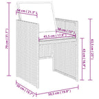 9-tlg. Garten-Essgruppe mit Kissen Hellgrau Poly Rattan