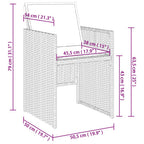 13-tlg. Garten-Essgruppe mit Kissen Hellgrau Poly Rattan