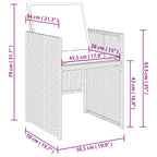 17-tlg. Garten-Essgruppe mit Kissen Grau Poly Rattan