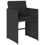 5-tlg. Garten-Essgruppe mit Kissen Schwarz Poly Rattan