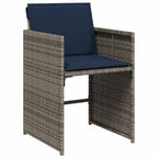 7-teiliges Garten-Ess-Set mit Kissen, grau, Polyrattan