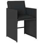 9-tlg. Garten-Essgruppe mit Kissen Schwarz Poly Rattan