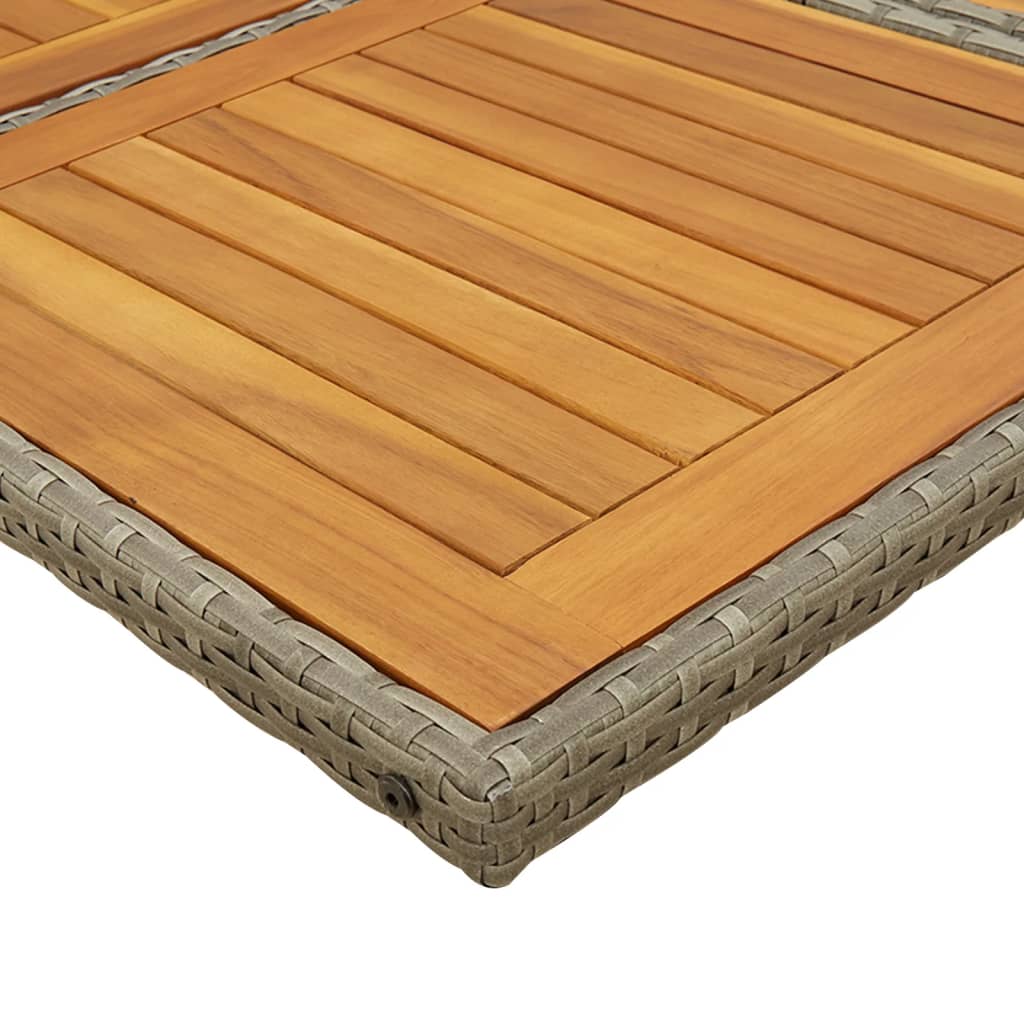 9-teiliges Garten-Ess-Set mit Kissen, grau, Polyrattan