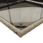 13-teiliges Garten-Ess-Set mit Kissen, grau, Polyrattan